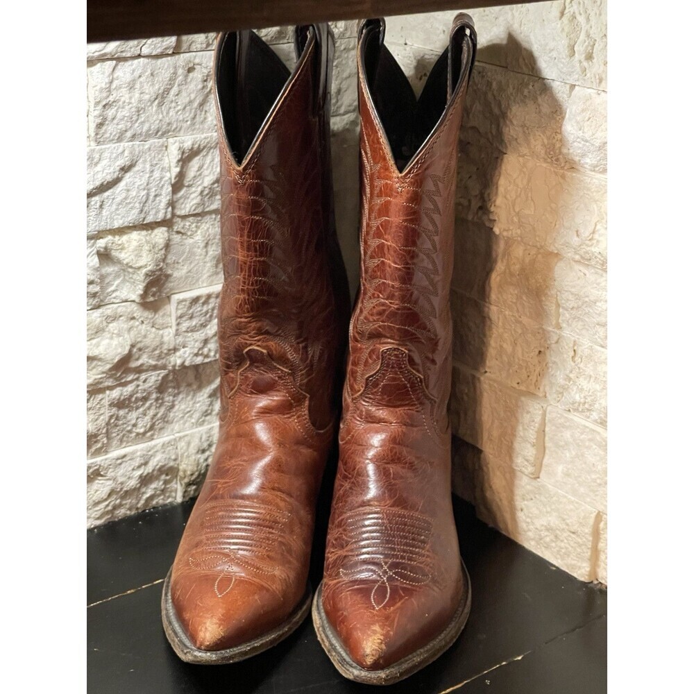 Justin Boots Women’s Size 6.5 B Western Cowgirl Brown Leather Pointed Toe L4606 - Picture 2 of 9
